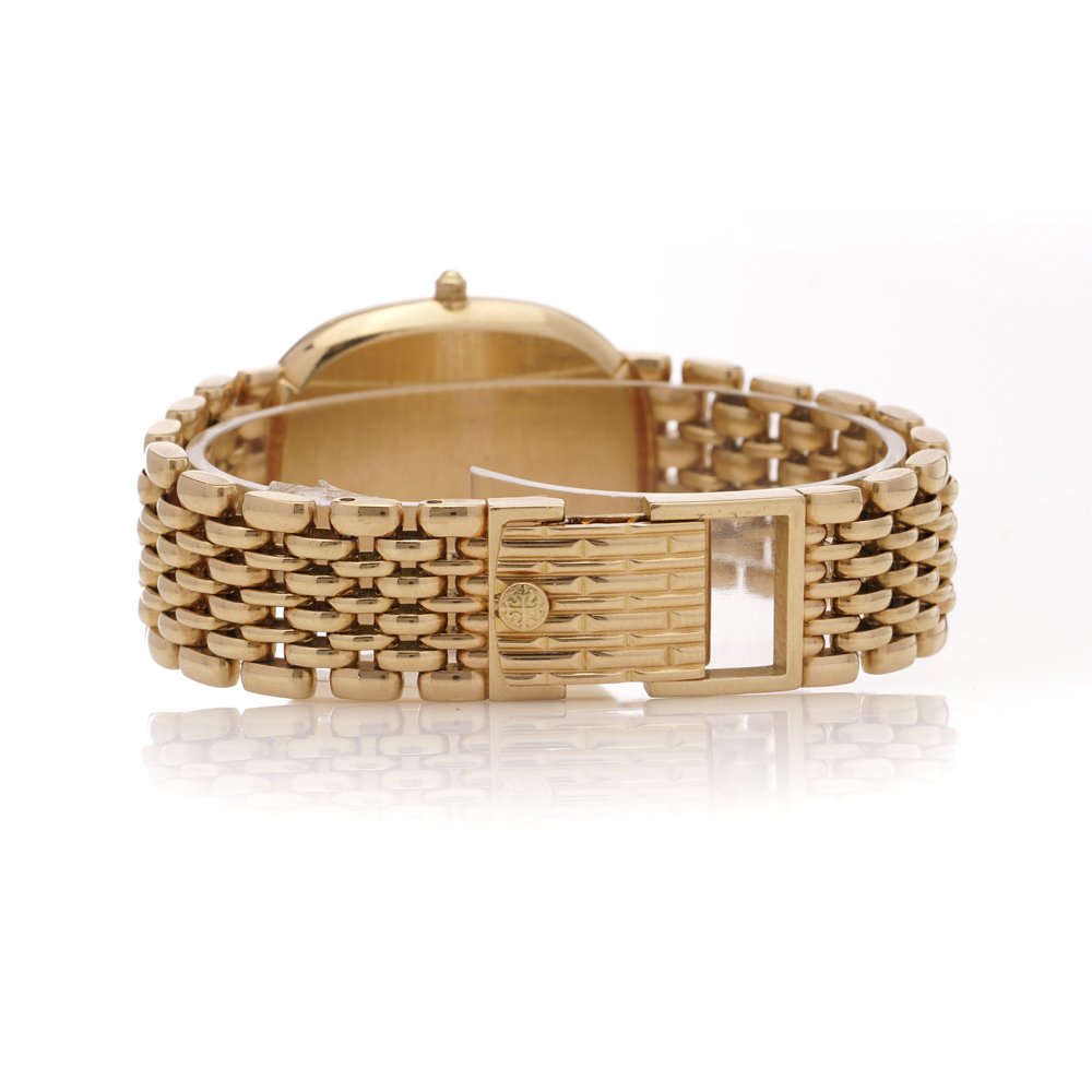 Patek Philippe Ellipse gold watch.