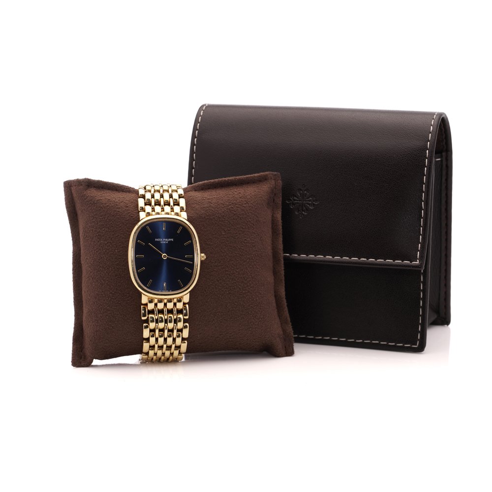 Patek Philippe Ellipse gold watch.