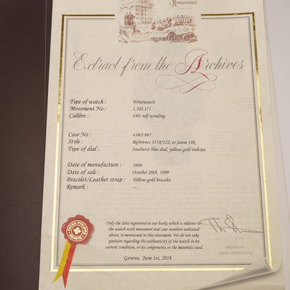 Patek Philippe Ellipse gold watch.