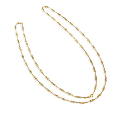 Antique French gold link chain necklace.