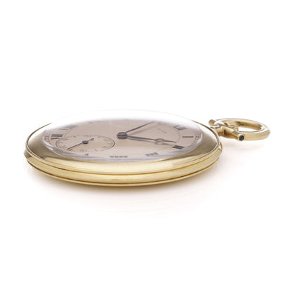 Cartier Art Deco 18ct Yellow Gold Open Face Pocket Watch, EWC movement signed European Watch and Clock Company a joint company with Edward Jaeger of Jaeger-LeCoultre