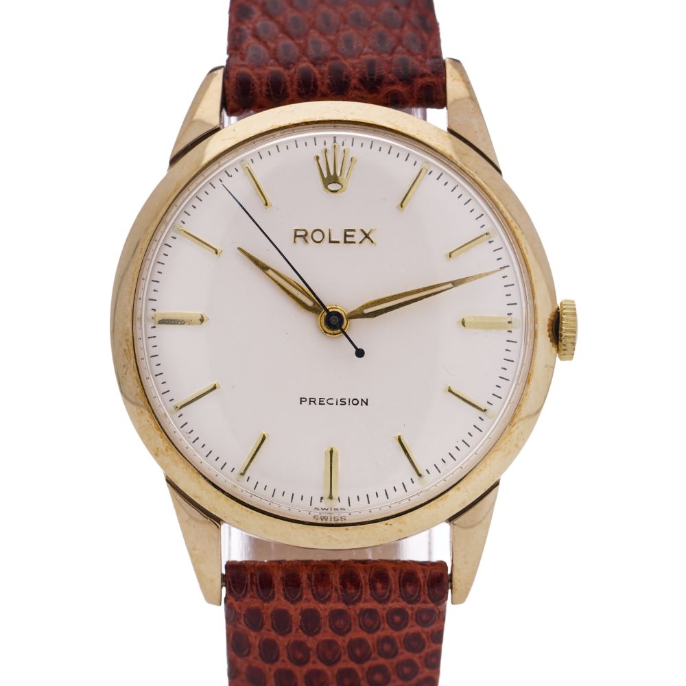 Vintage Rolex Precision 9ct Yellow Gold Manual Watch Circa 1958