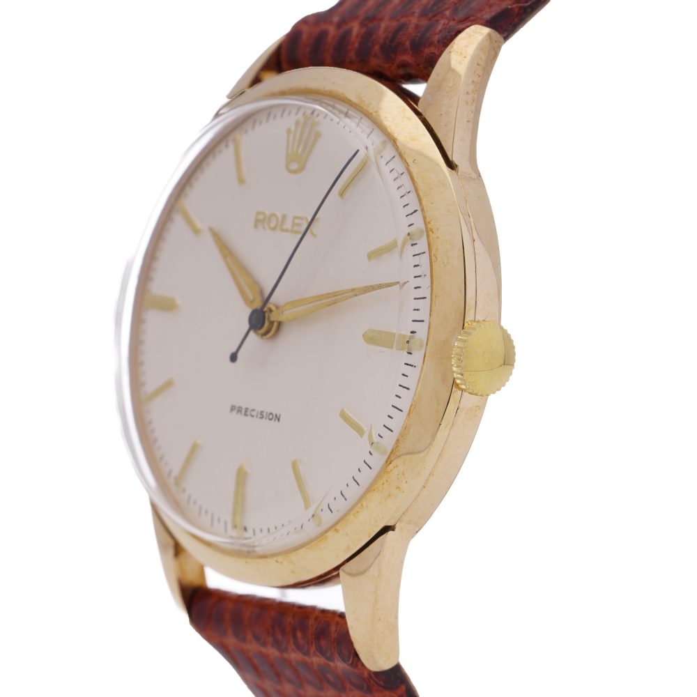 Vintage Rolex Precision 9ct Yellow Gold Manual Watch Circa 1958