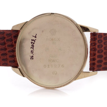 Vintage Rolex Precision 9ct Yellow Gold Manual Watch Circa 1958