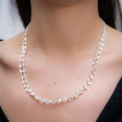 Diamond briolette chain necklace