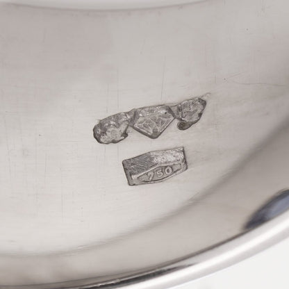 2ct Natural Sapphire Set 18ct White Gold Chunky Domed Unisex Ring