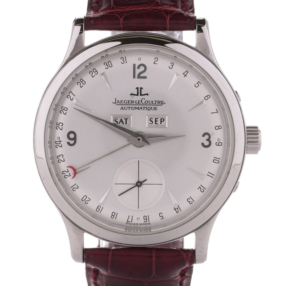Jaeger LeCoultre Master Calendar 140.8.87 Stainless Steel Automatic Watch on Original Leather Strap
