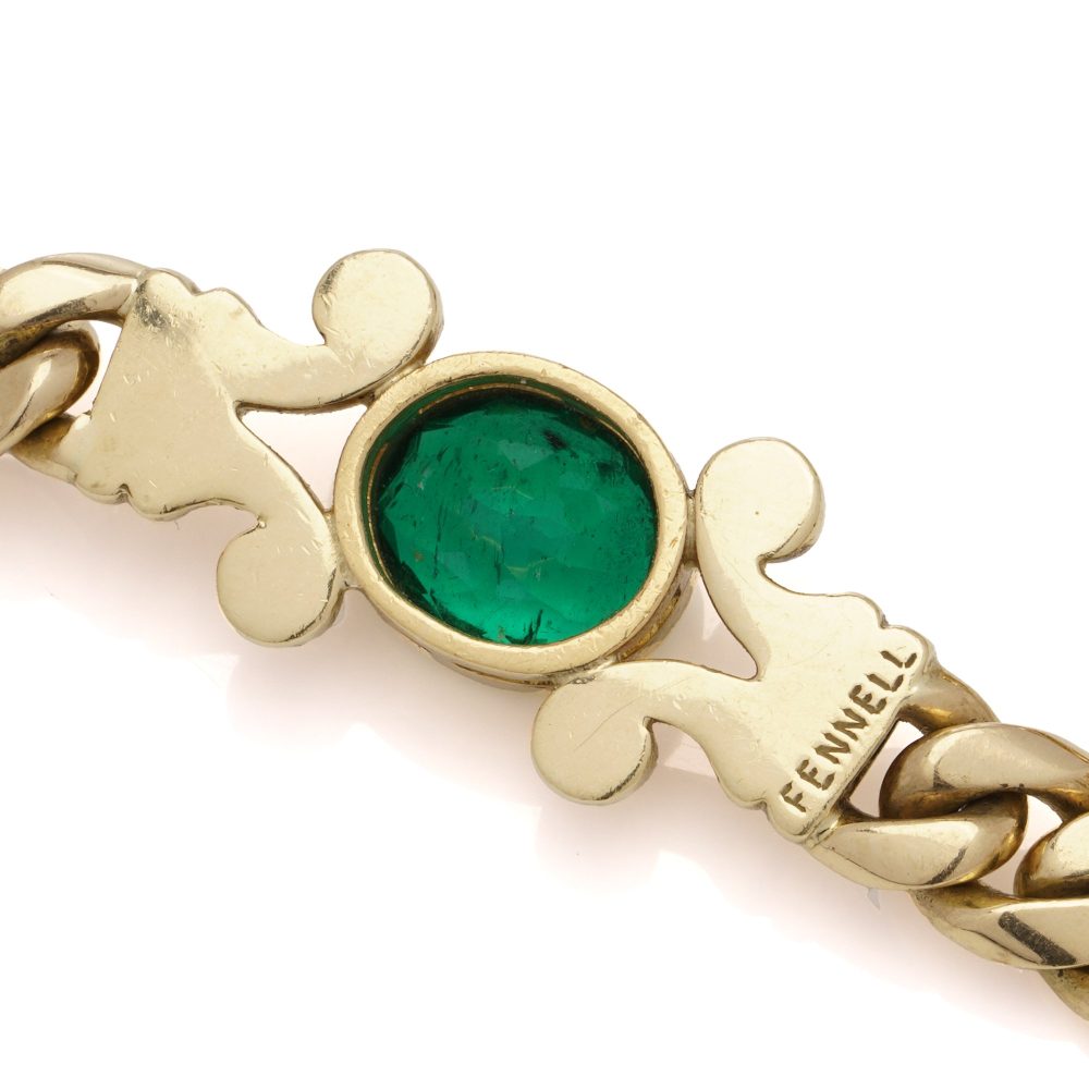 Theo Fennell gold and emerald necklace.