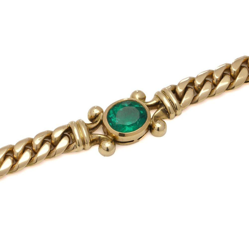 Theo Fennell gold and emerald necklace.
