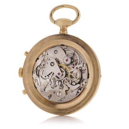 Bucherer Gold Plated Moon Phase Chronograph Pocket Watch