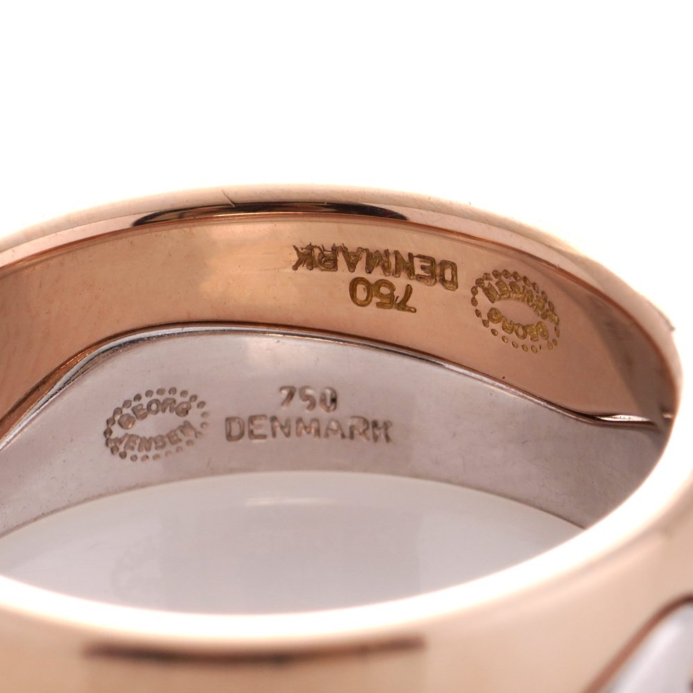 Georg Jensen Fusion white and rose gold stack ring,