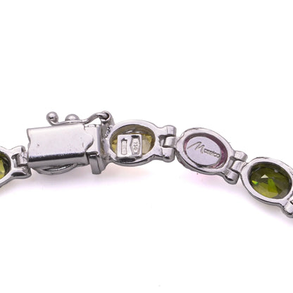 Vintage Italian 18 Carat White Gold Multi-Gem Necklace