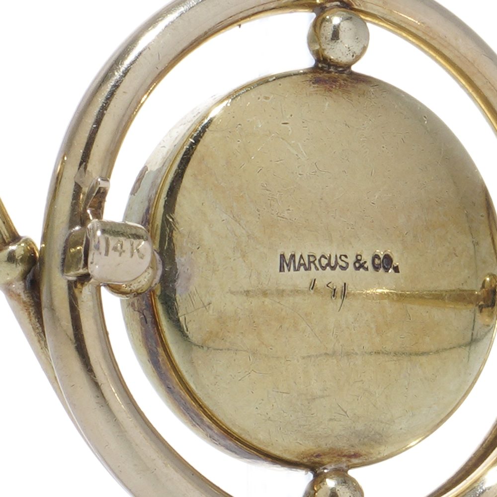 Marcus & Co. Art Nouveau 14 Carat Yellow Gold Essex Crystal Brooch