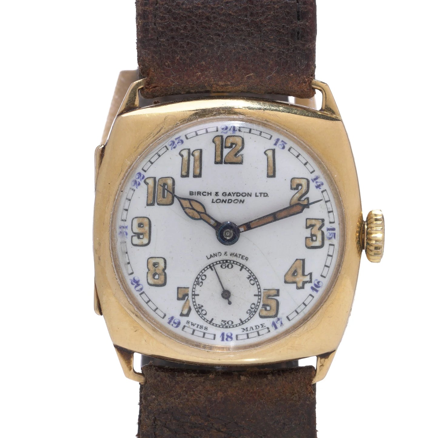 Birch & Gaydon Ltd 18 Carat Gold Manual Wind Wristwatch, 1930