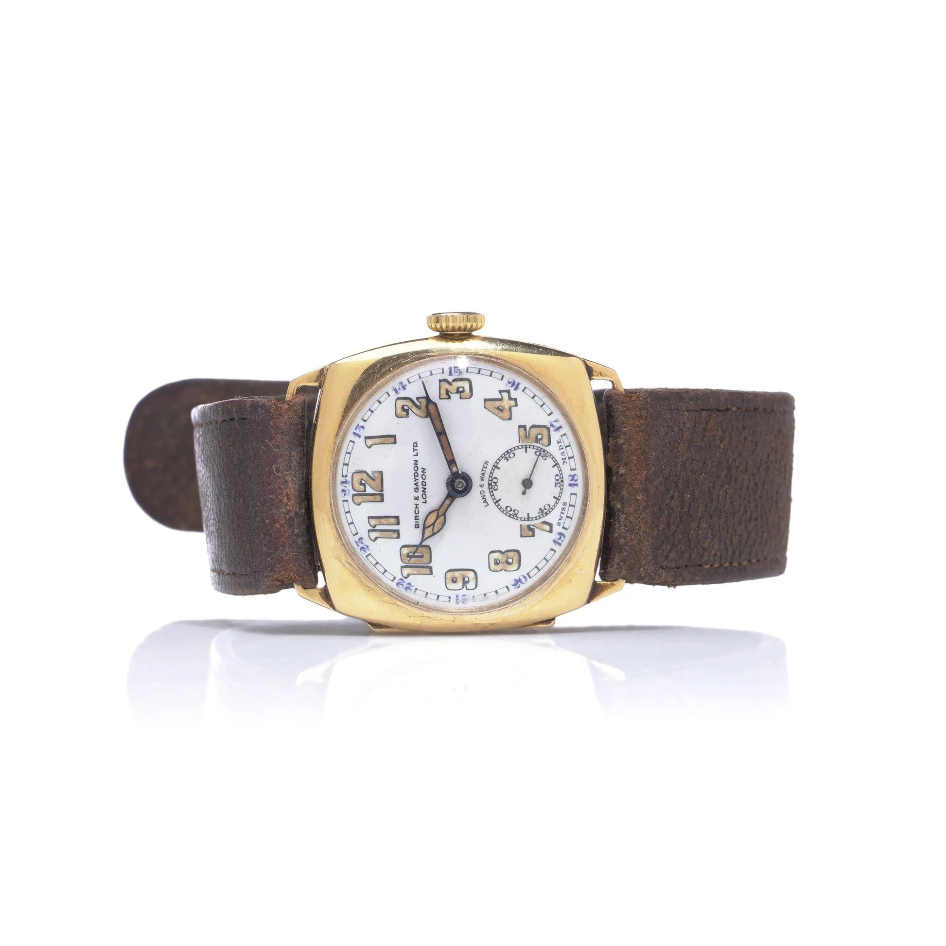 Birch & Gaydon Ltd 18 Carat Gold Manual Wind Wristwatch, 1930