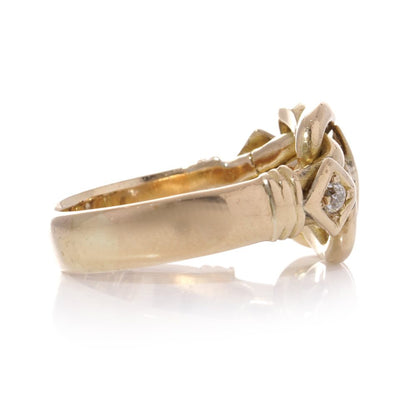 Vintage diamond and gold knot ring.