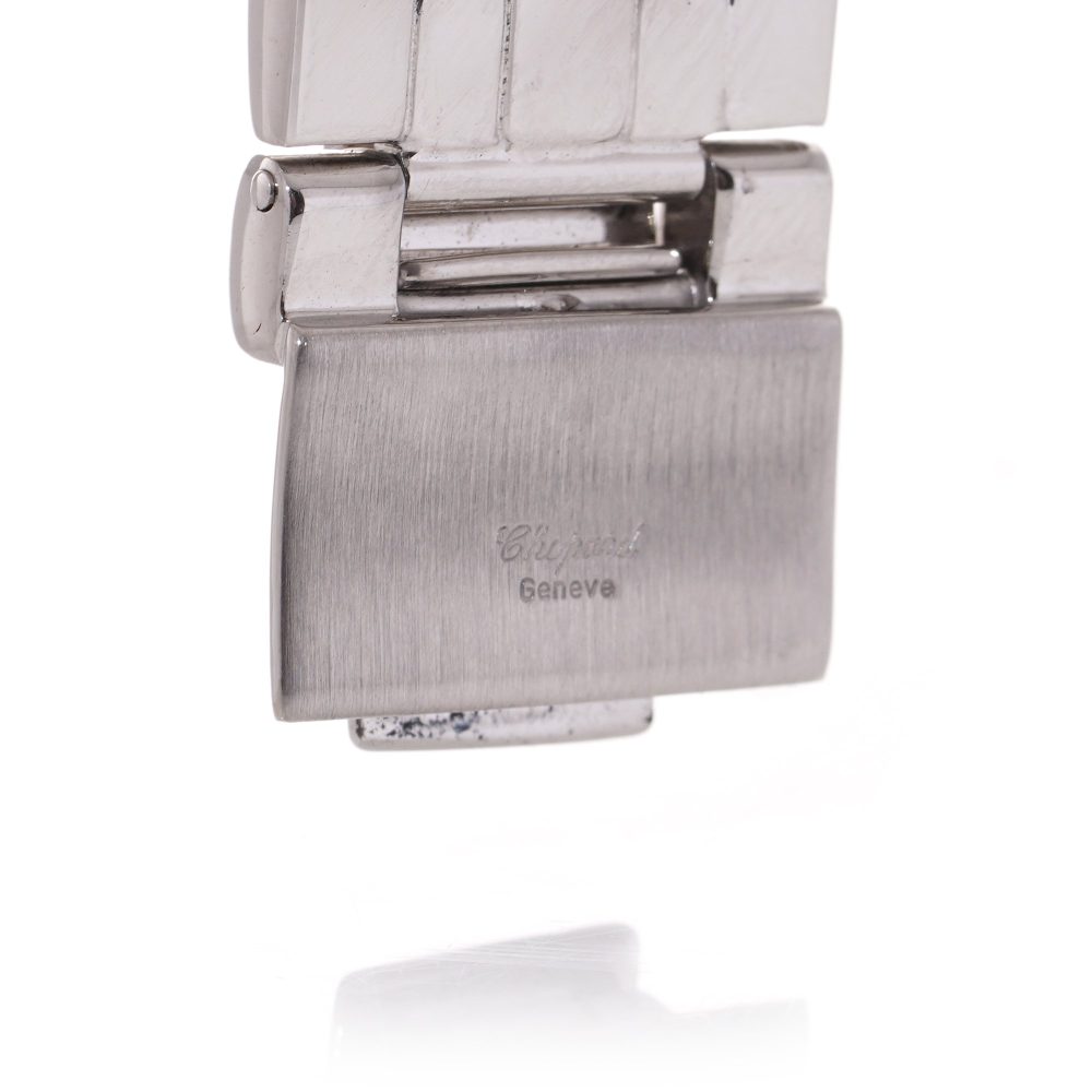 Chopard H 18ct White Gold Watch with Diamond Bezel, Box and Papers