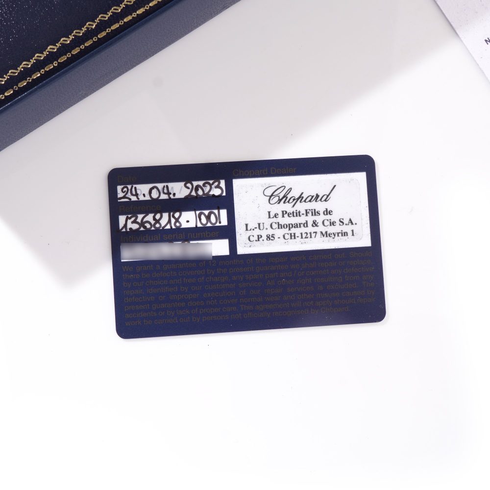 Chopard H 18ct White Gold Diamond Watch Box Papers 3.48 carats