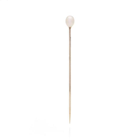 Vintage pearl stick pin in gold.