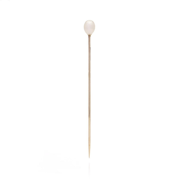 Vintage pearl stick pin in gold.