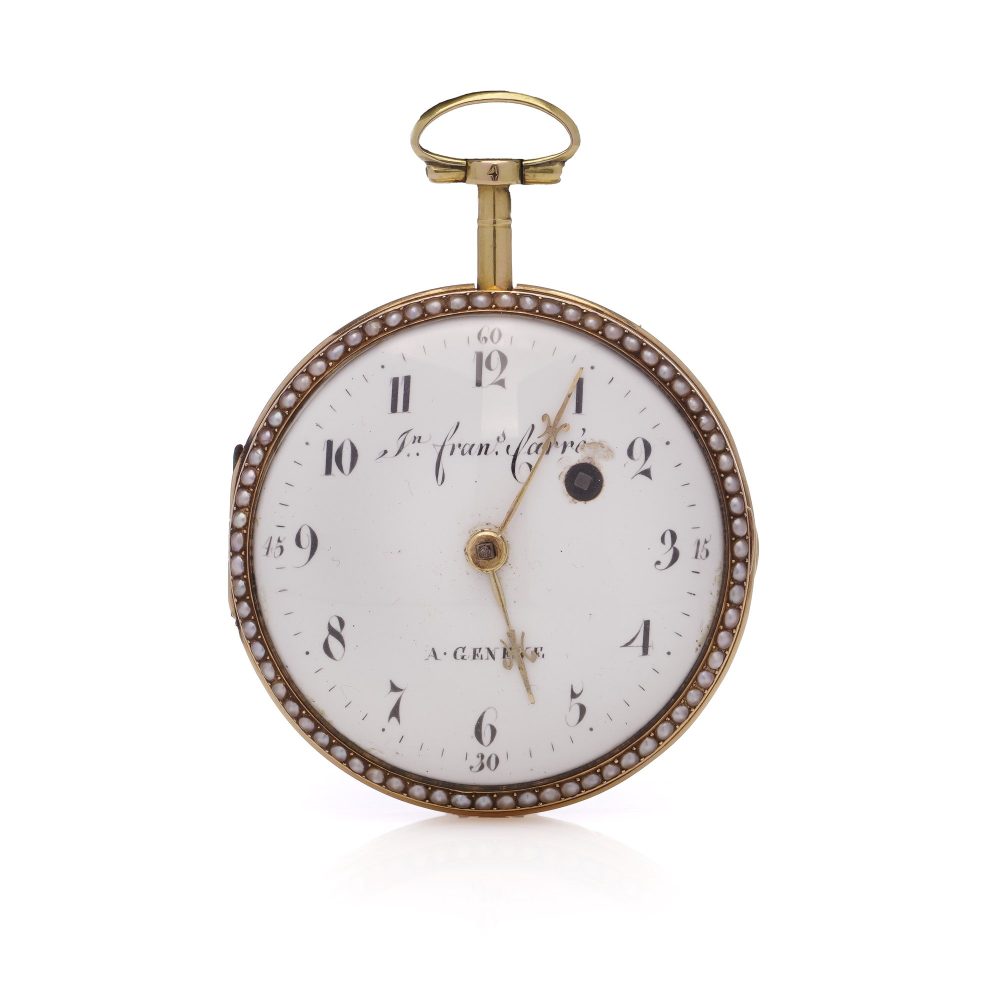 Georgian Swiss Verge Fusee Enamel Pocket Watch
