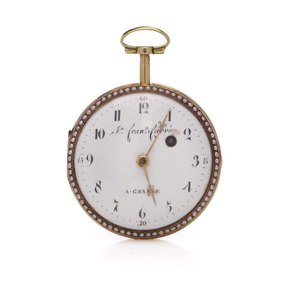 Georgian Swiss Verge Fusee Enamel Pocket Watch