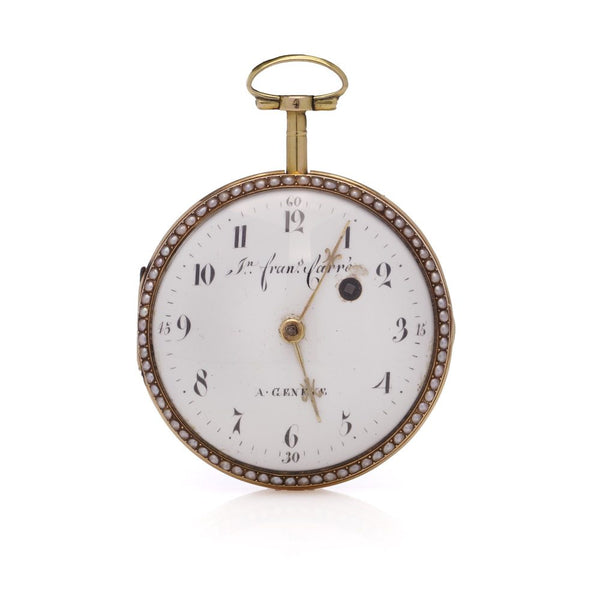 Georgian Swiss Verge Fusee Enamel Pocket Watch