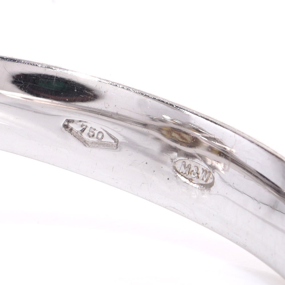 Mappin & Webb pearl and diamond cluster ring in white gold.