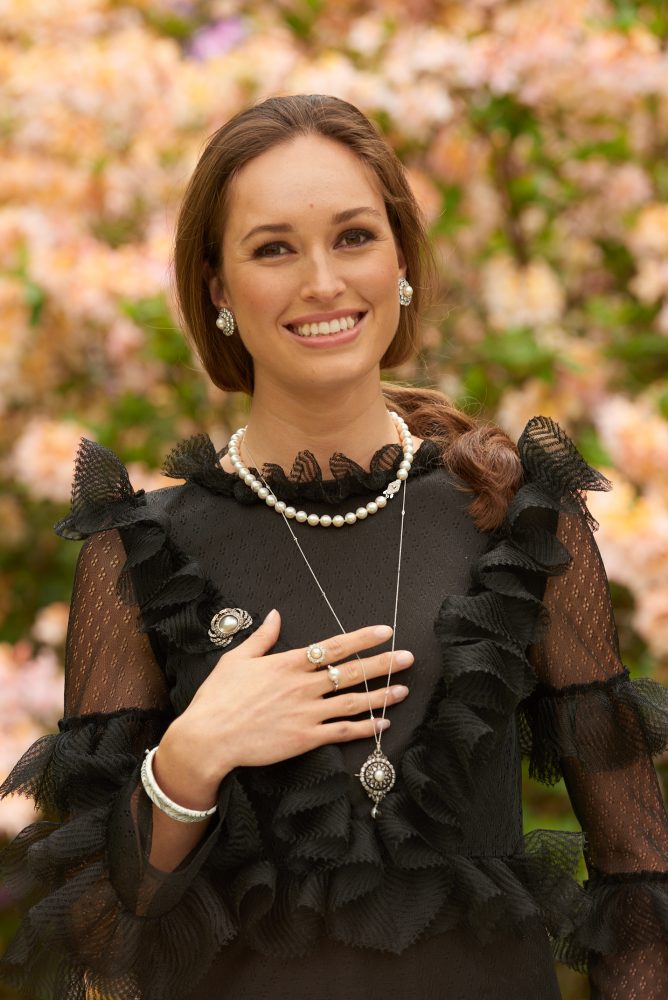 Antique Pearl and Diamond Cluster Earrings