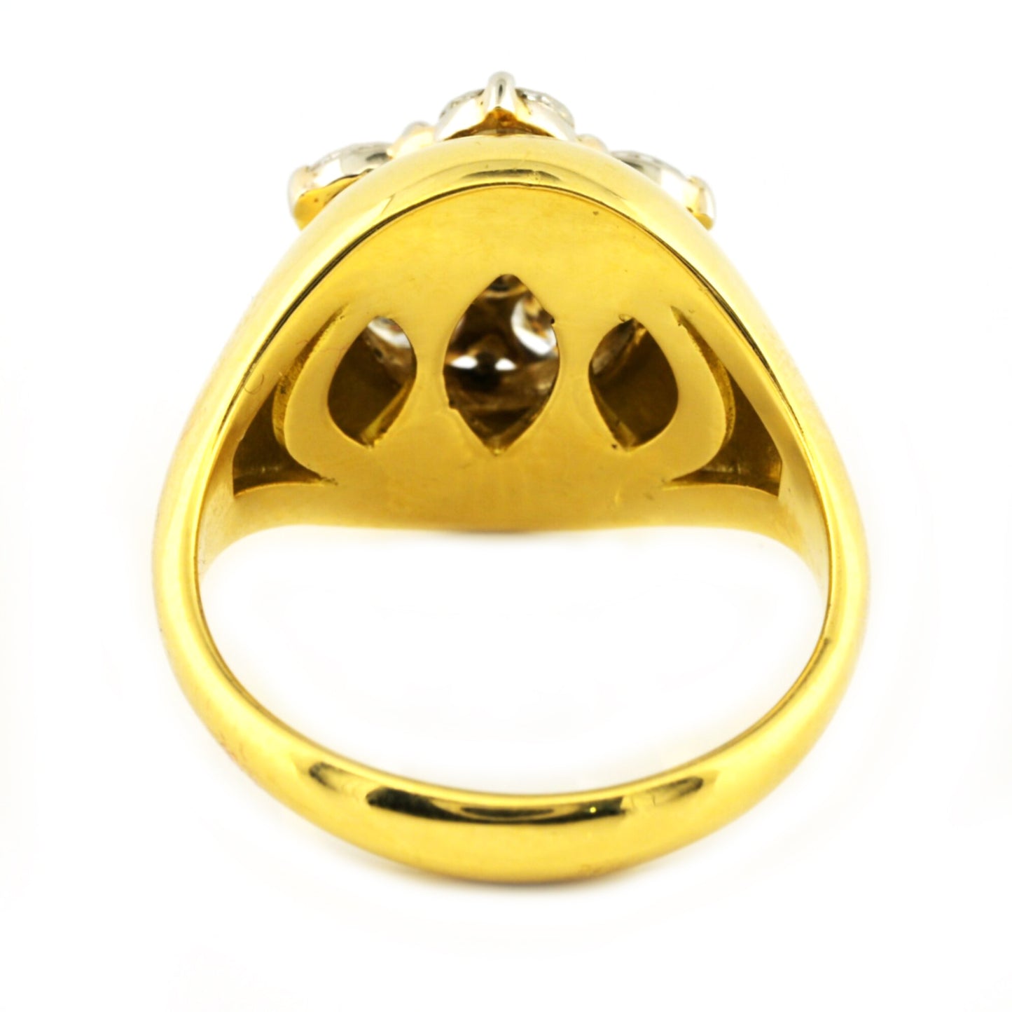 Vintage Italian 1.80ct Diamond Daisy Cluster Signet Ring