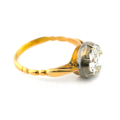 Victorian Antique 2.15ct Old Mine Cut Diamond Solitaire Engagement Ring, Circa 1860