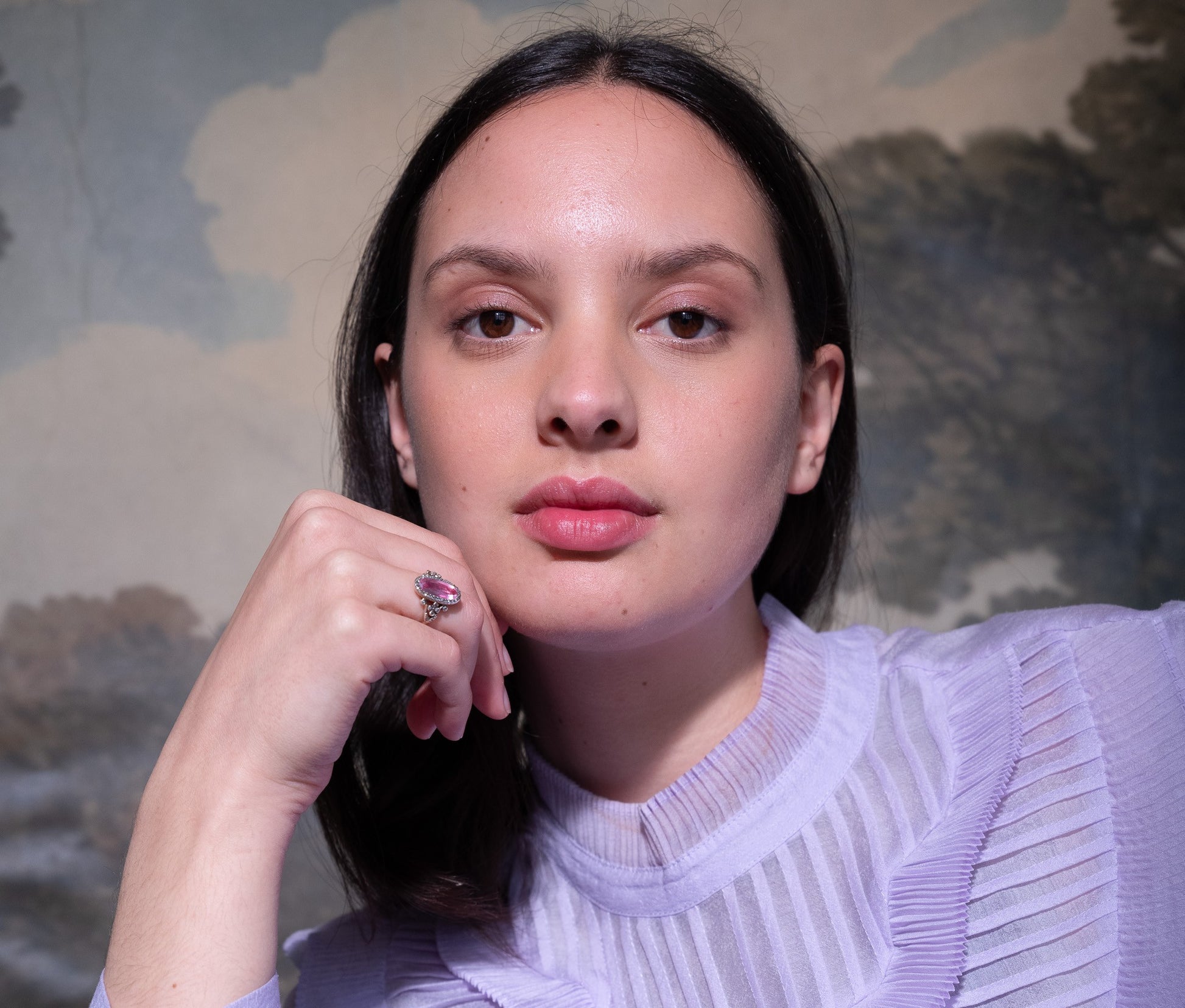 Antique Jules Cauvain 18ct Gold Topaz & Diamond Ring