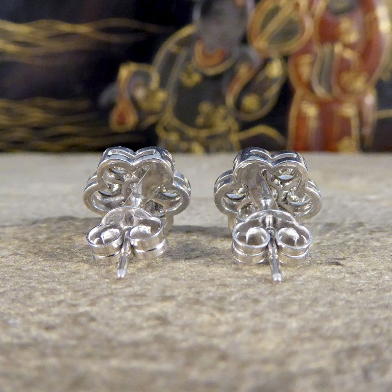 Daisy Cluster 1.12ct Diamond Earrings