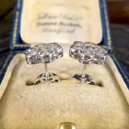 Daisy Cluster 1.12ct Diamond Earrings