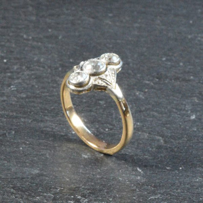 Antique Art Deco Diamond Dress Ring in 18ct gold and Platinum