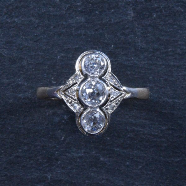 Antique Art Deco Diamond Dress Ring in 18ct gold and Platinum