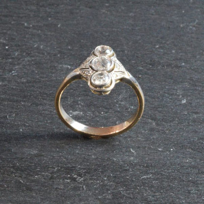 Antique Art Deco Diamond Dress Ring in 18ct gold and Platinum