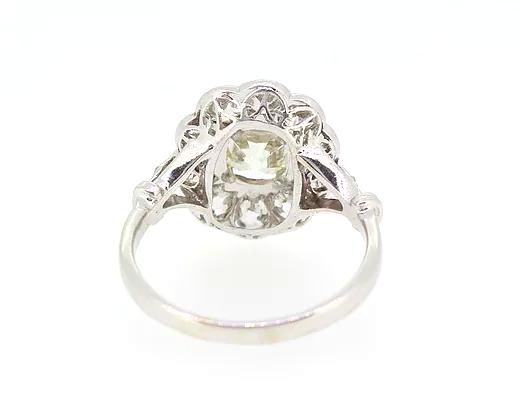 Vintage Old Cut Diamond Cluster Ring, 2.80 carat total, 18ct White Gold