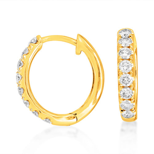 Modern 0.45ct Diamond Hoop Earrings
