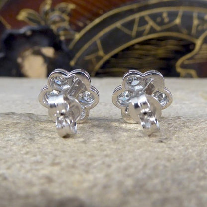 Diamond 1.10ct Daisy Cluster Stud Earrings
