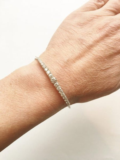 Diamond 1.50ct White Gold Bangle Bracelet