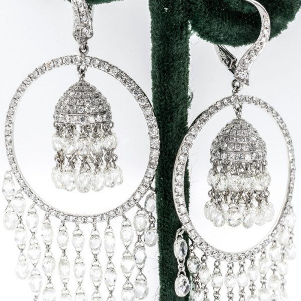 Diamond Briolette Drop Earrings