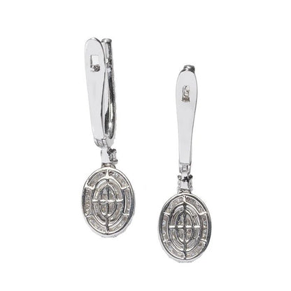 1.53ct Diamond Cluster Drop Earrings in 18ct White Gold