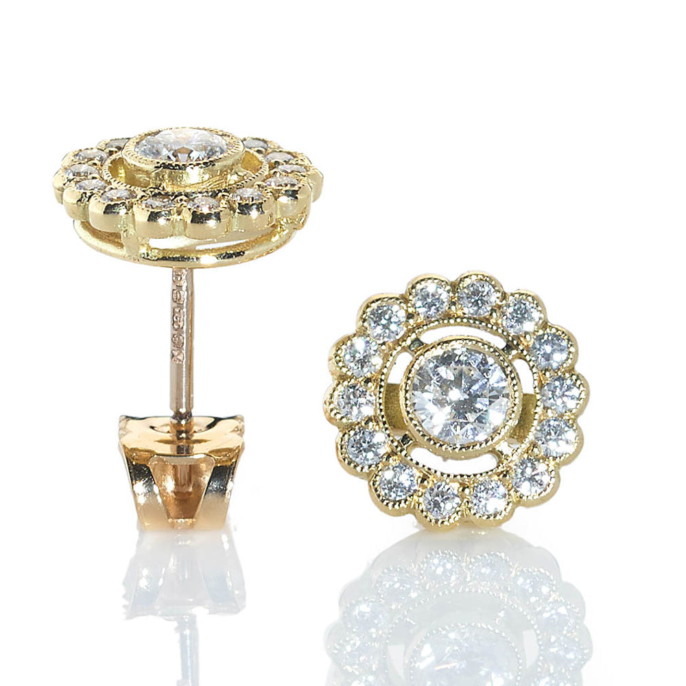 Diamond Cluster Earrings, 0.76ct