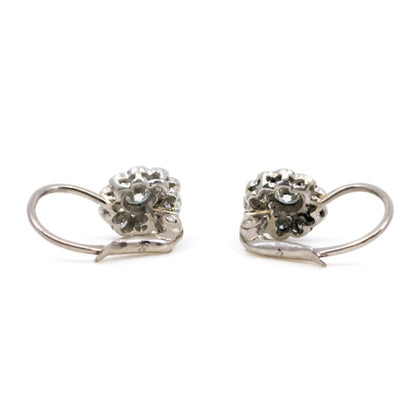Diamond Cluster Platinum Earrings
