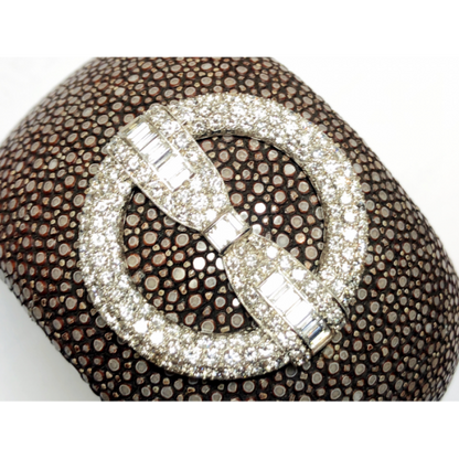 Diamond Cuff Bow Bangle Bracelet