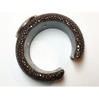 Diamond Cuff Bow Bangle Bracelet