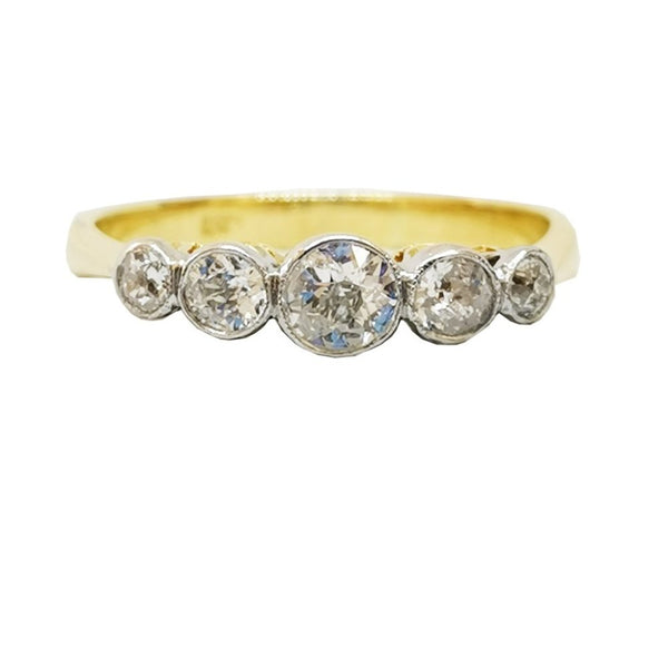 Diamond, Five Stone Graduated Ring, diamond weight totalling 0.55 carats, set in 18ct yellow gold