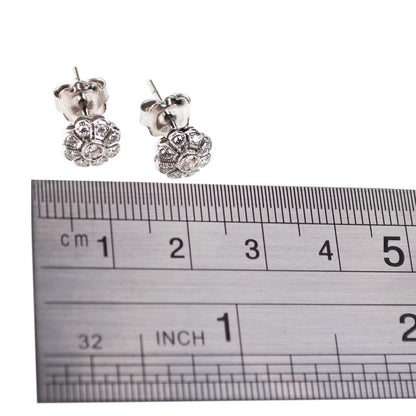 Diamond Floral Cluster Stud Earrings