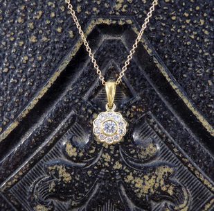 Diamond Flower Cluster Pendant Necklace, 0.30ct